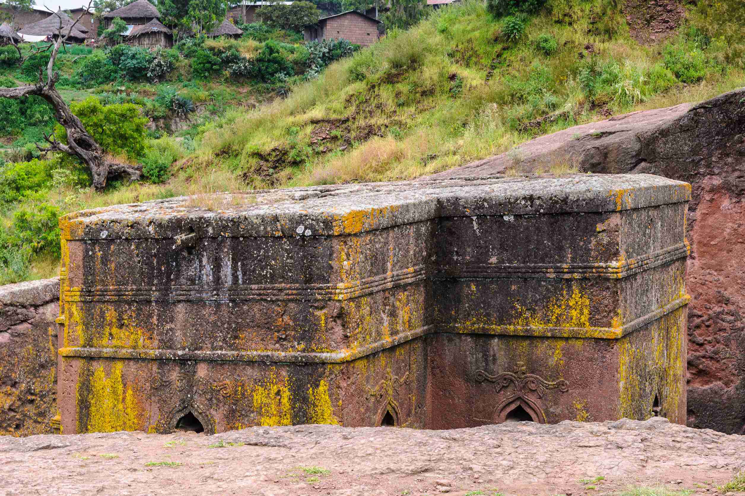 Monolithische Kirchen der St.-Georgs-Kirche in der Region Lalibela-Amhara in Äthiopien