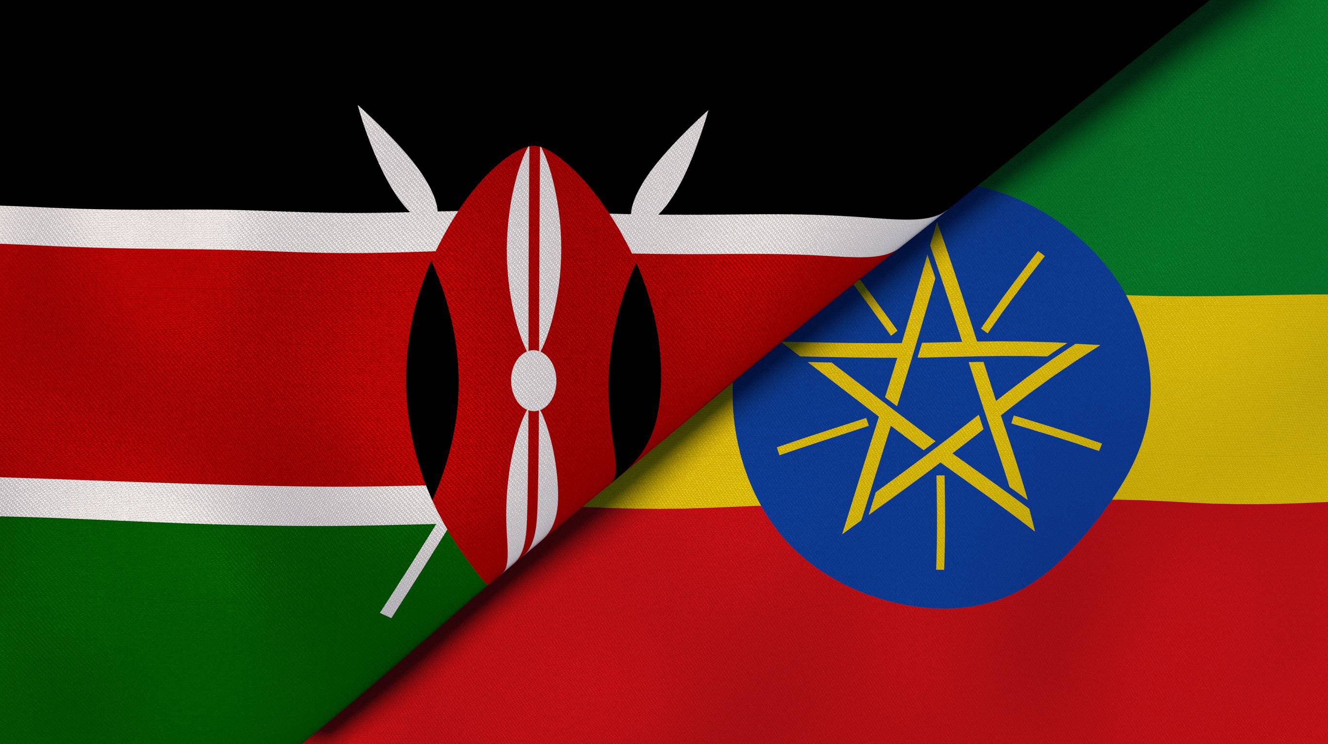 Ethiopia and Kenya Flag Together