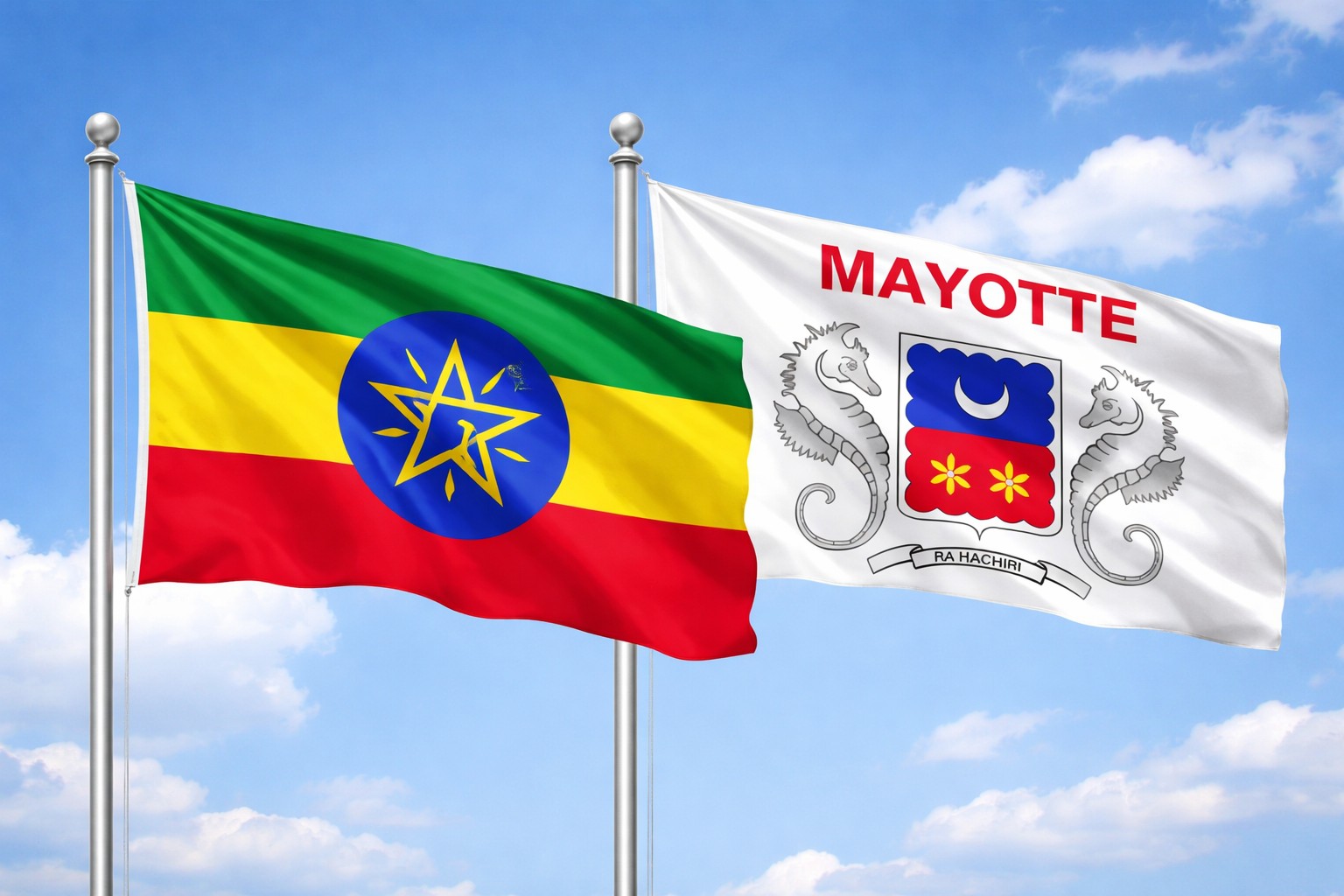 Ethiopia And Mayotte Flags