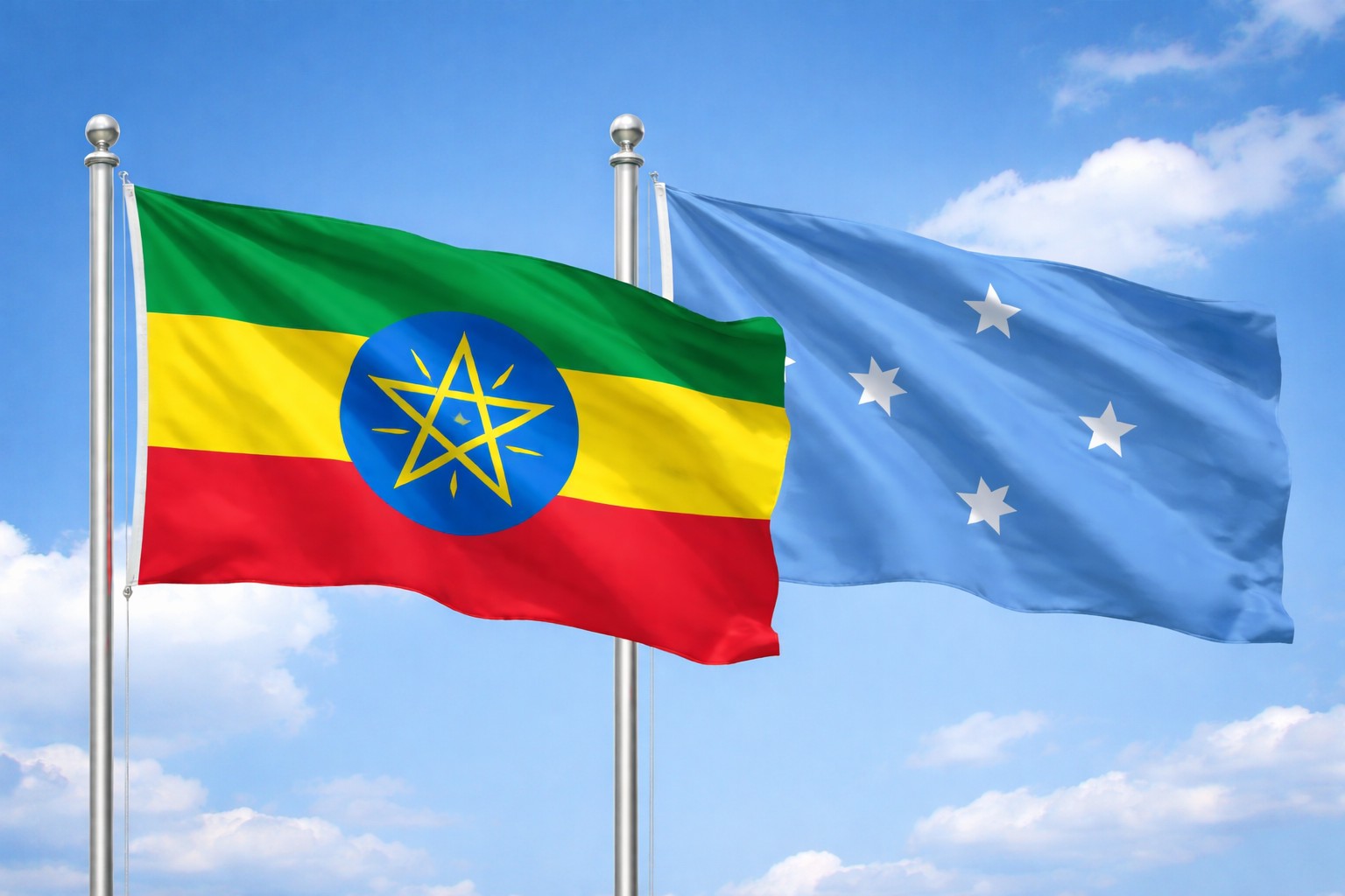 Ethiopia And Micronesia Flags