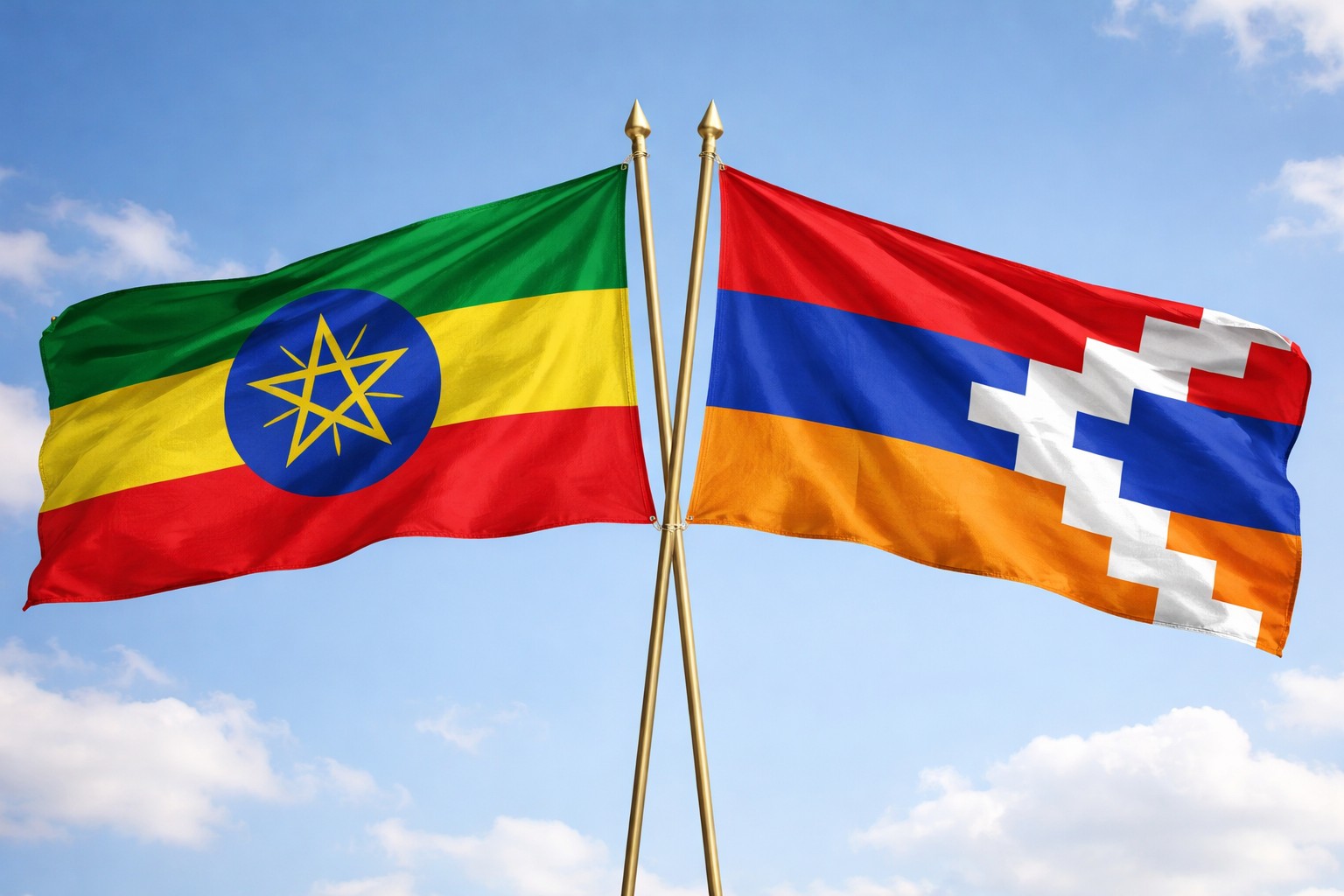 Ethiopia And Nagorno Karabakh Flags