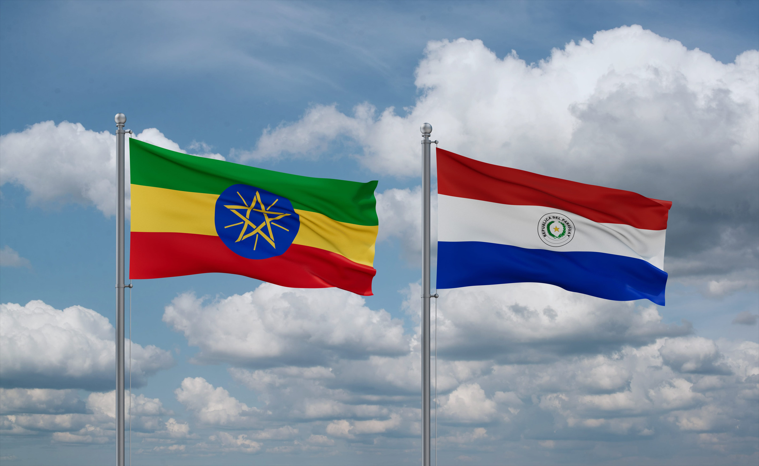 Ethiopia And Paraguay Flag