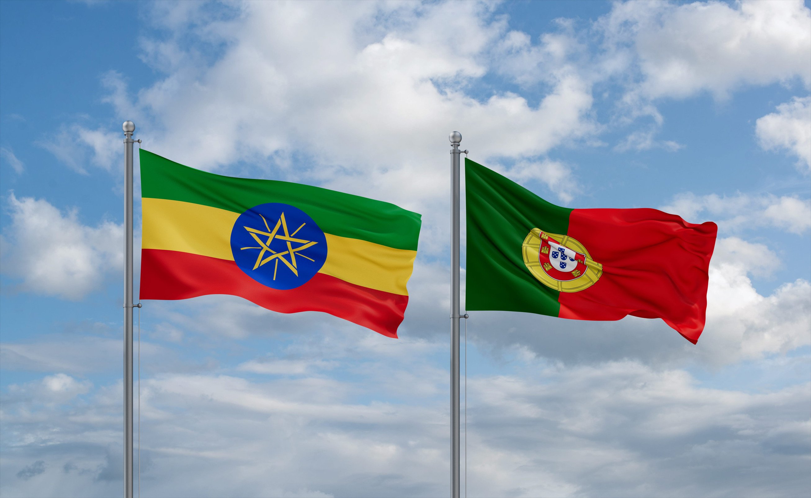 Ethiopia And Portugal Flag