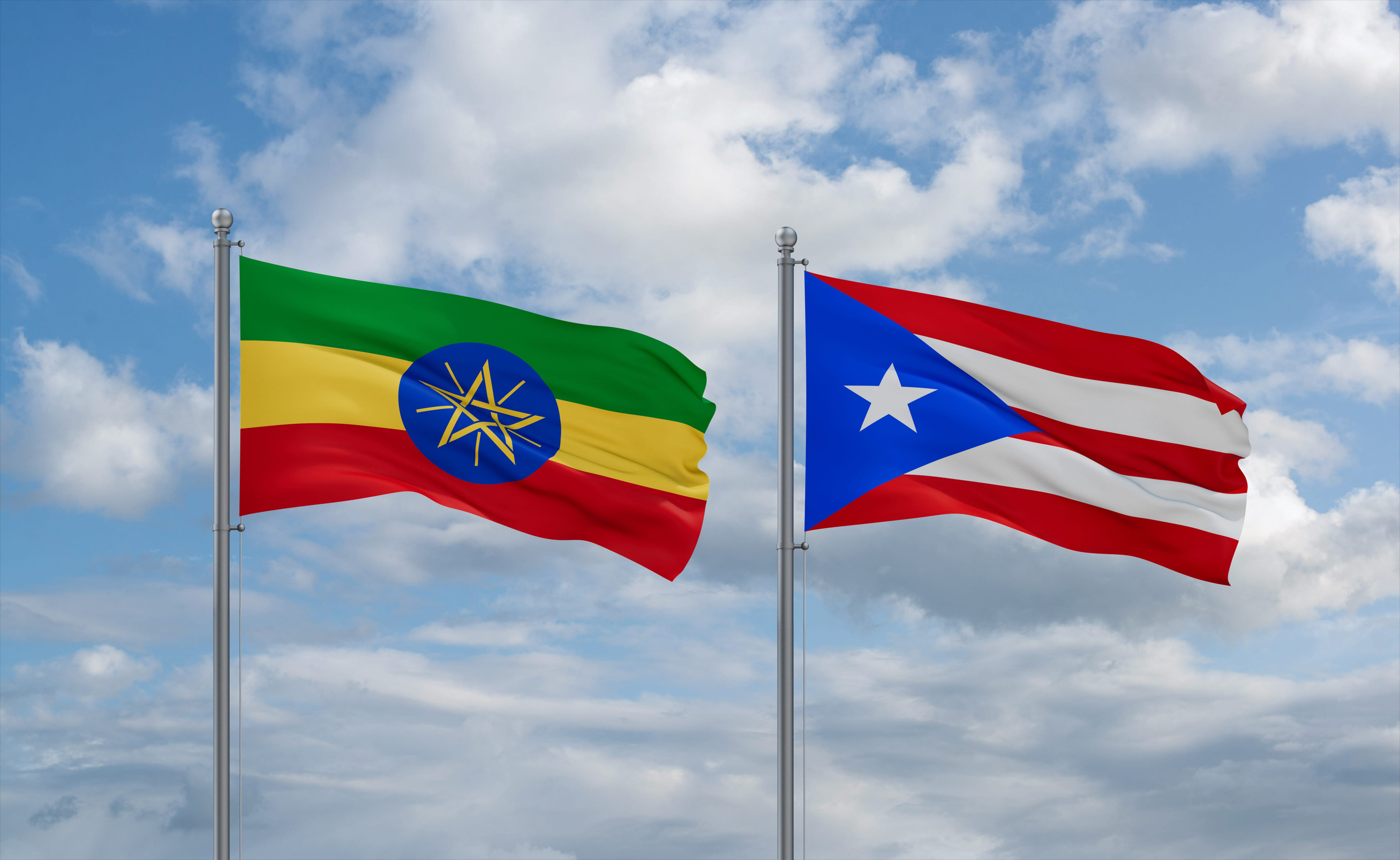 Ethiopia And Puerto Rico Flag