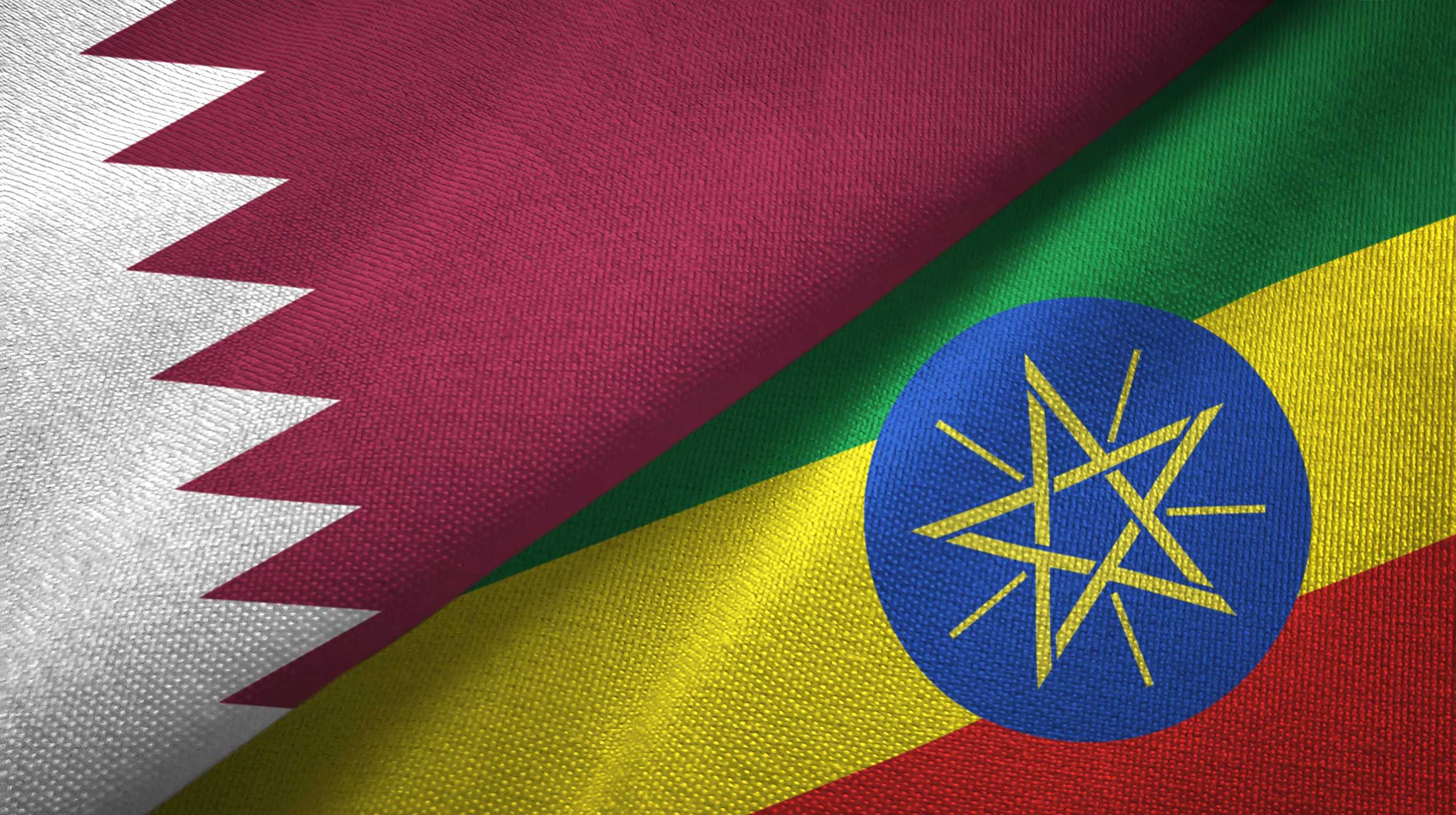 Ã„thiopien und Katar Flagge