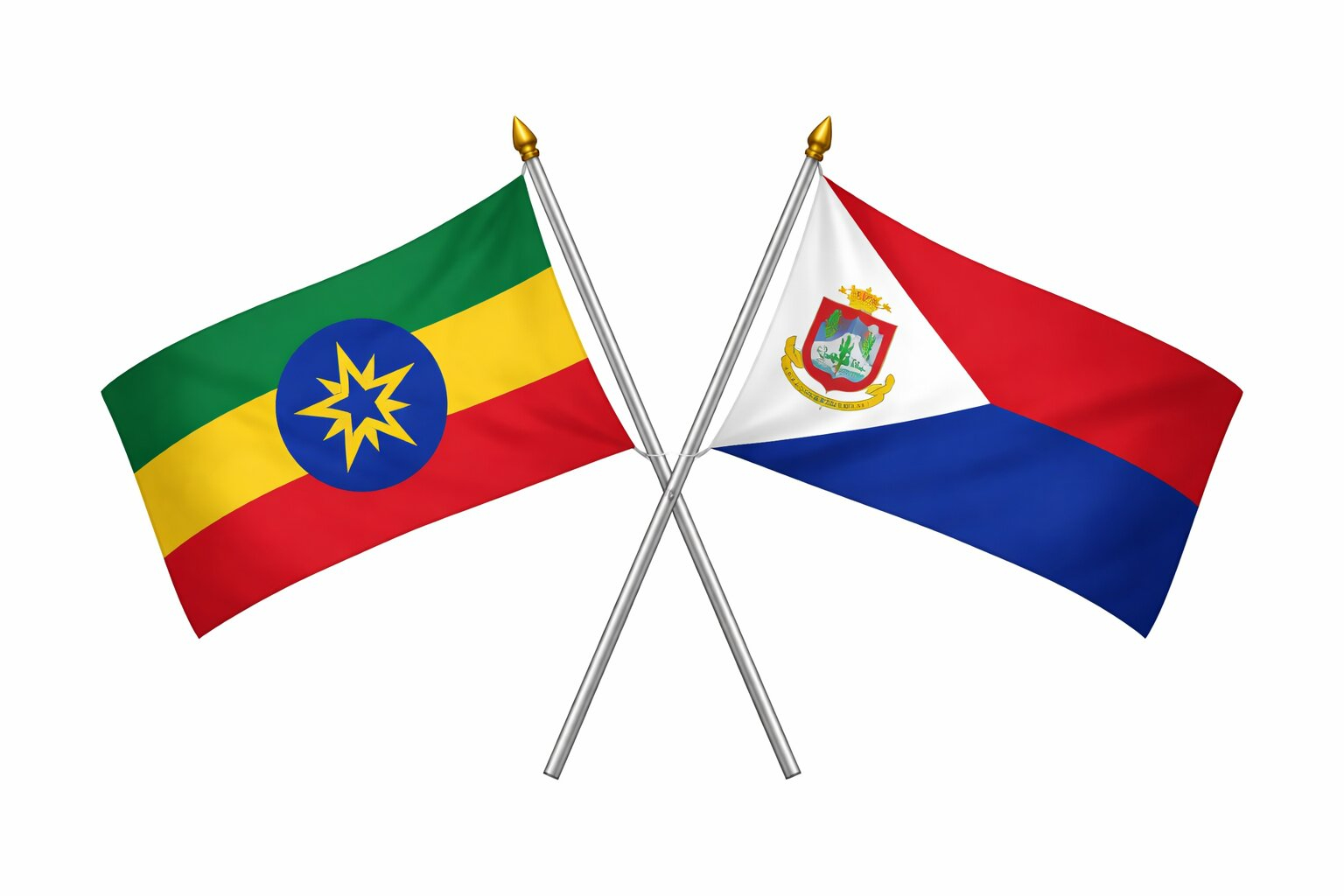 Ethiopia And Sint Maarten Flags