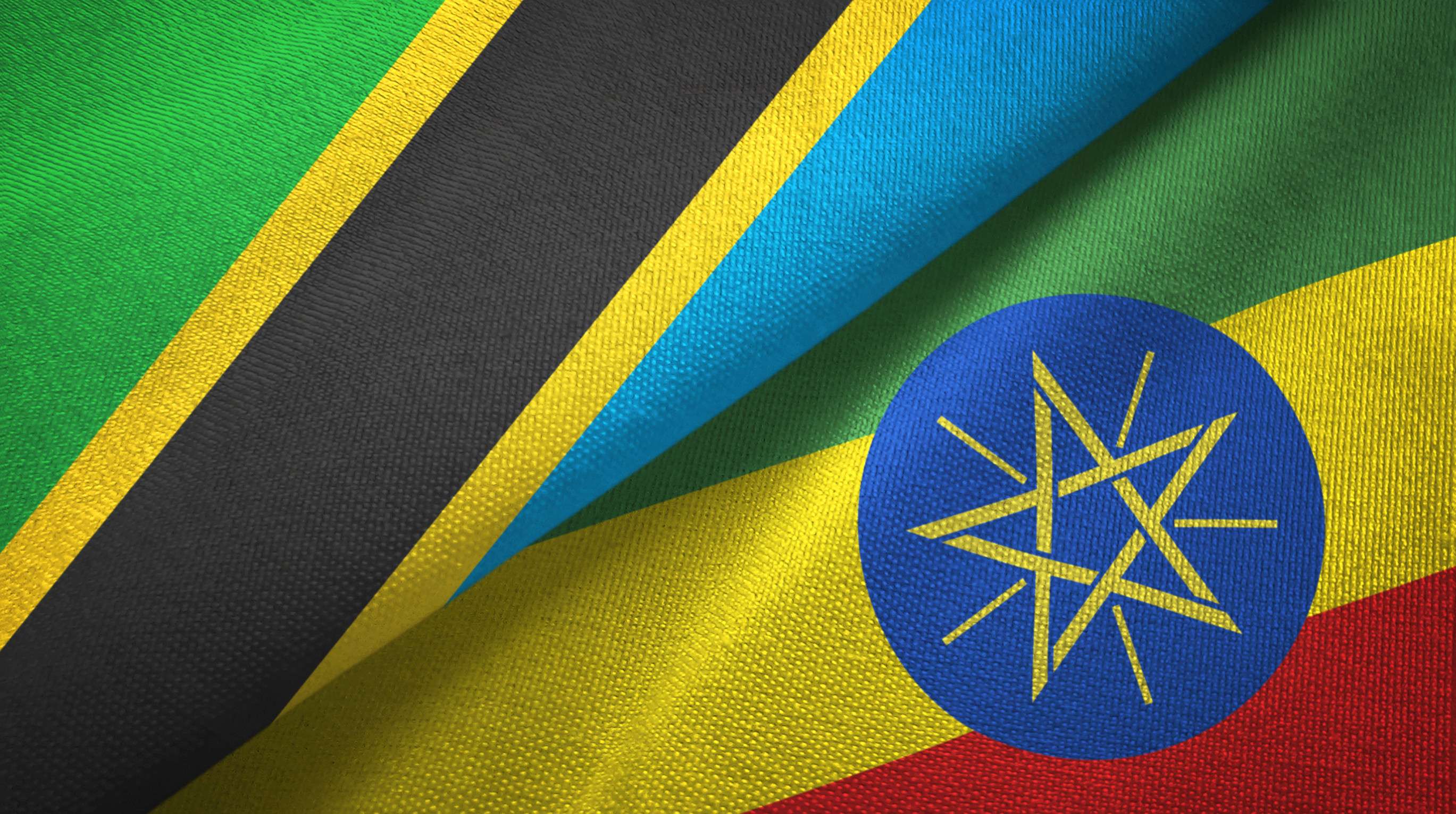 Ethiopia and Tanzania Flag Together