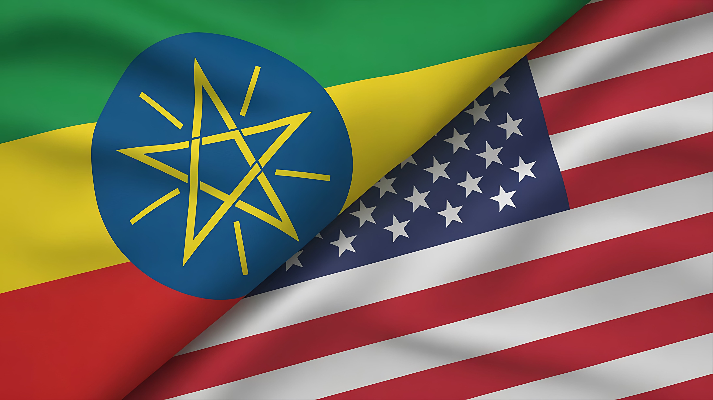 Ethiopia And United States Flag