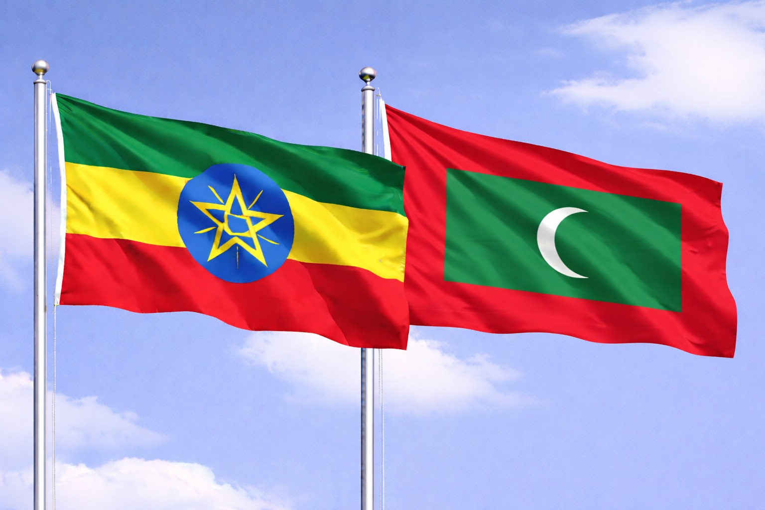 Ethiopia Flag And Maldives Flag