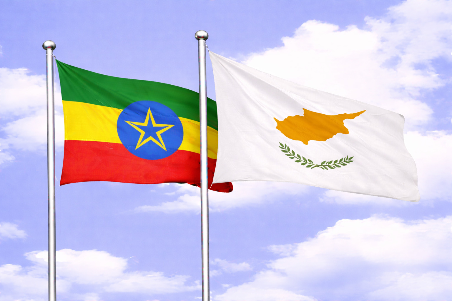 Ethiopia Flag With Cyprus Flag