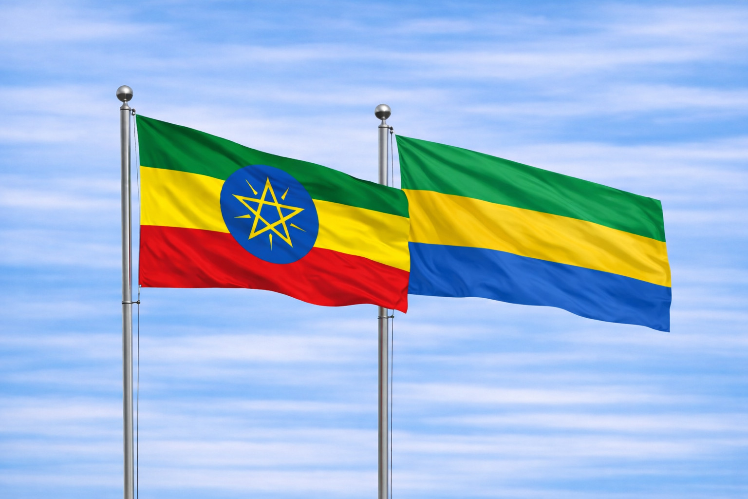 Ethiopia Flag With Gabon Flag
