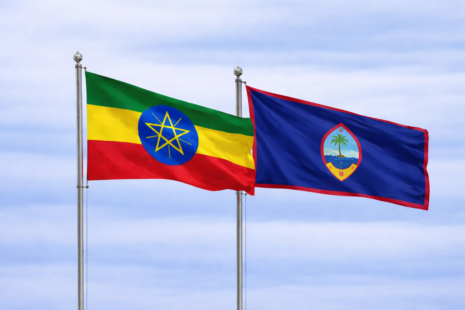 Ethiopia Flag With Guam Flag