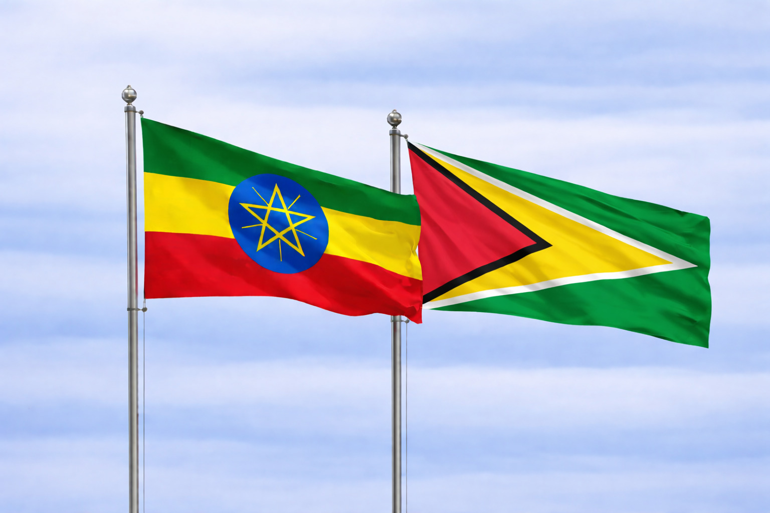 Ethiopia Flag With Guyana Flag