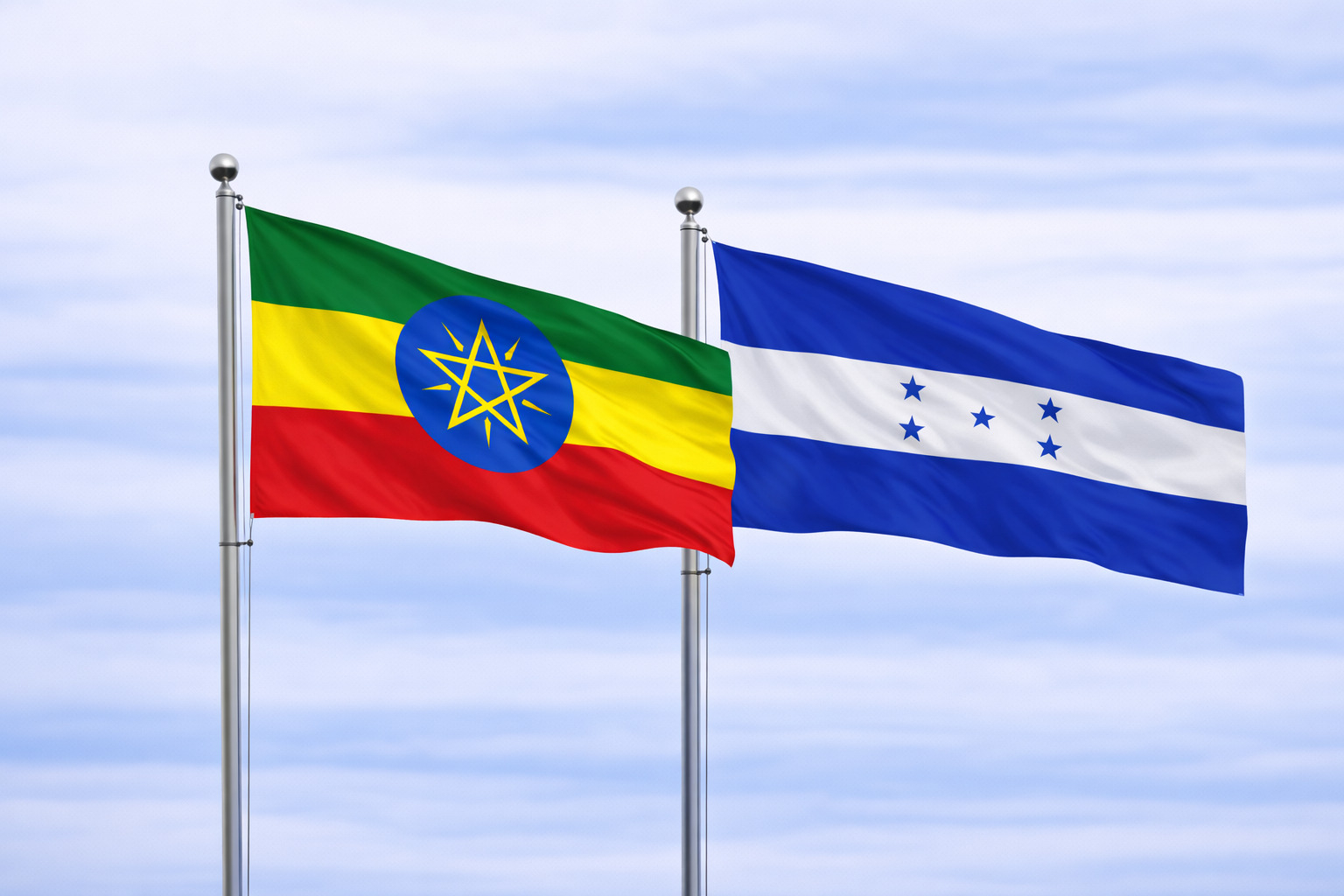 Ethiopia Flag With Honduras Flag