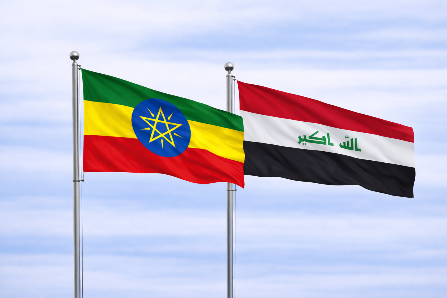 Ethiopia Flag With Iraq Flag