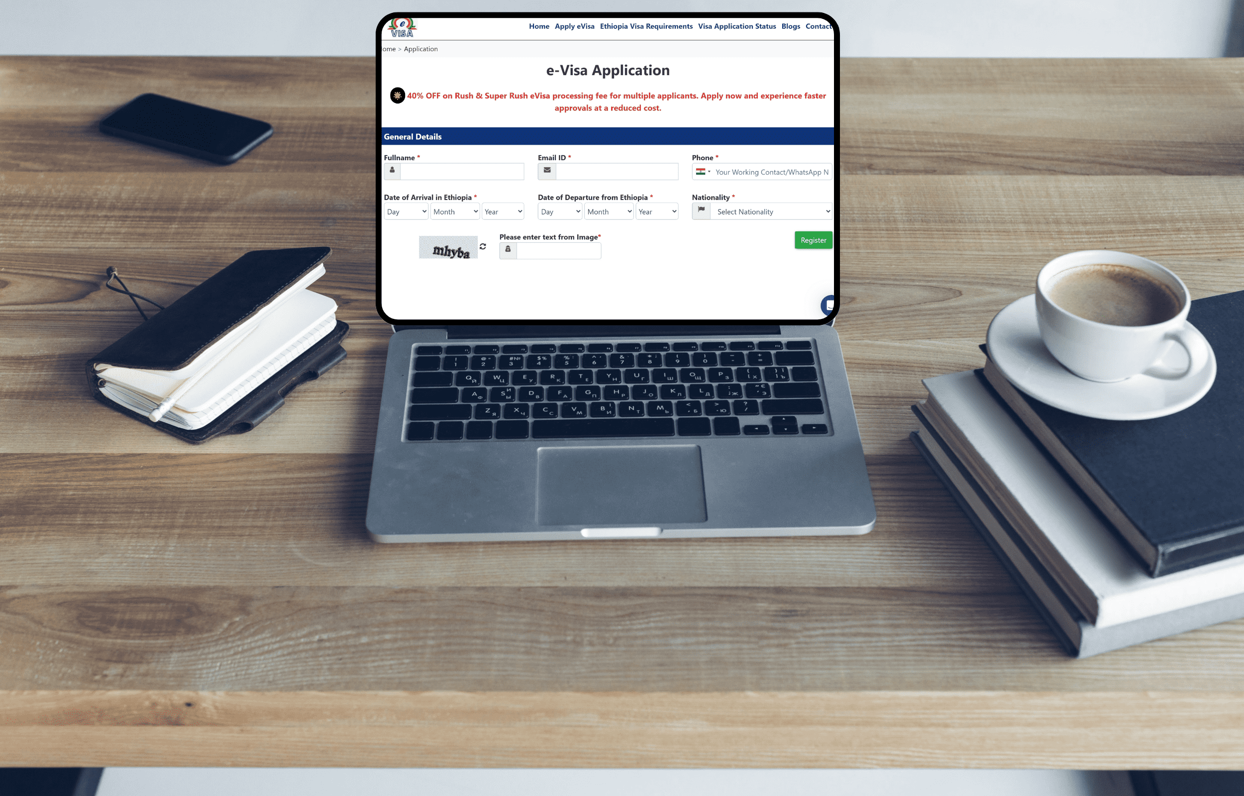 Formulaire de demande de visa pour l'Éthiopie