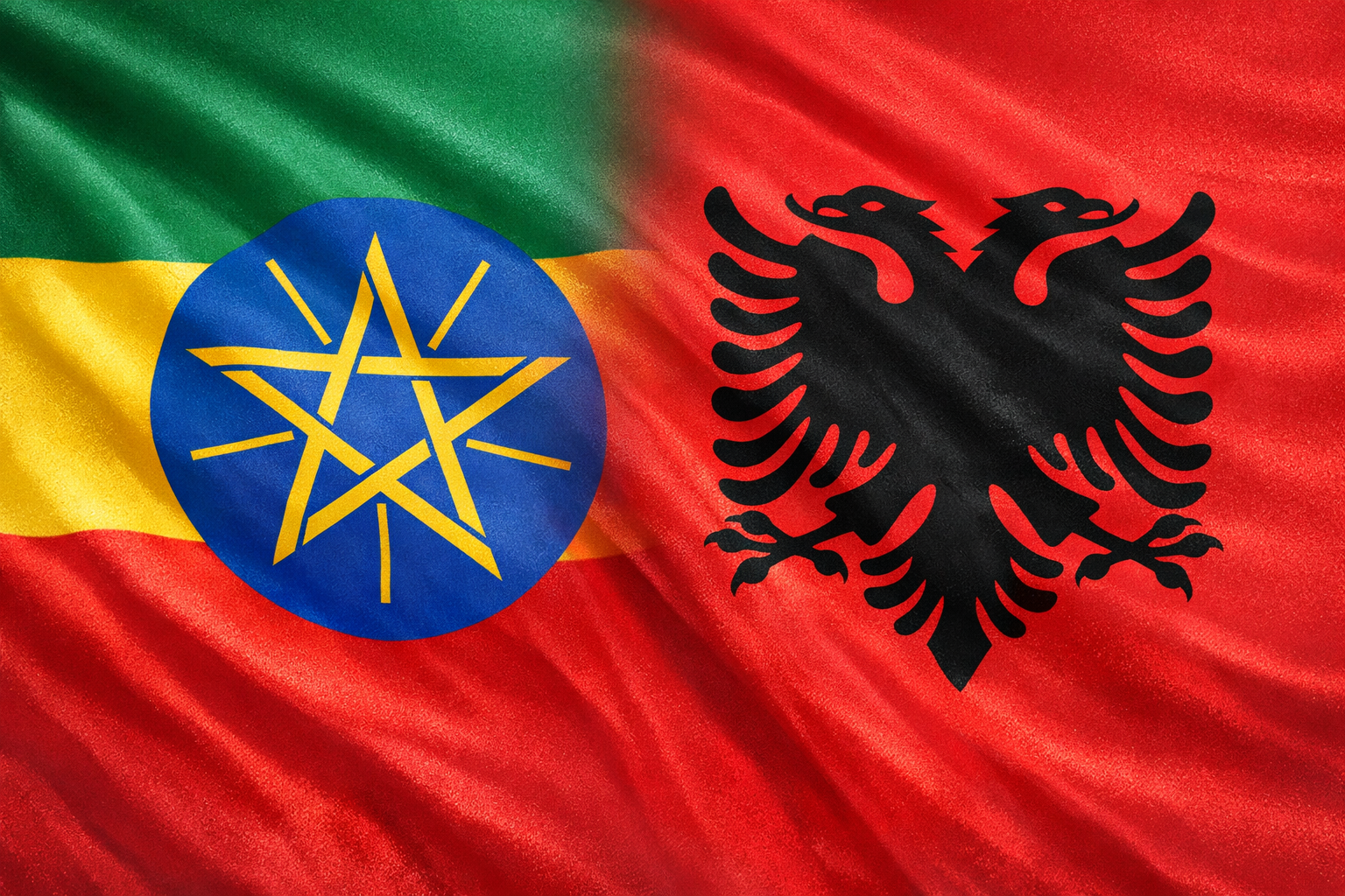 Ethiopian And Albanian Flags