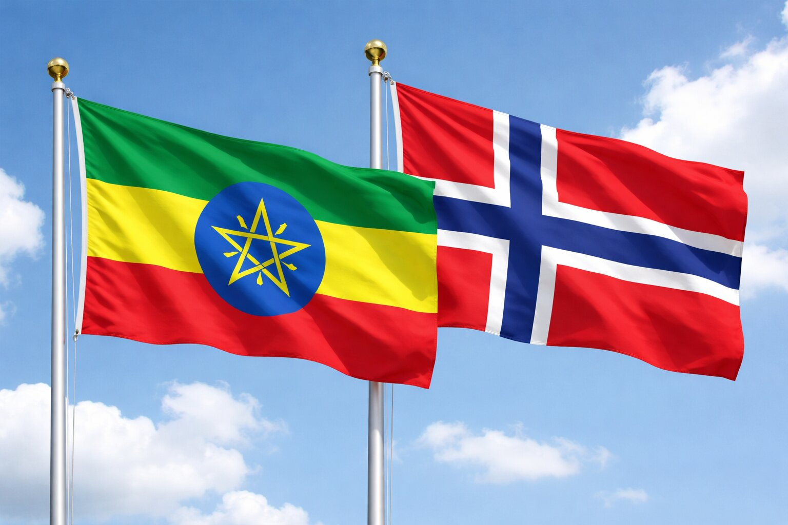 Ethiopian And Bouvet Island Flags
