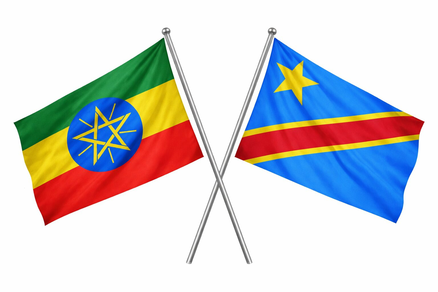 Ethiopian And Congo Drc Flags