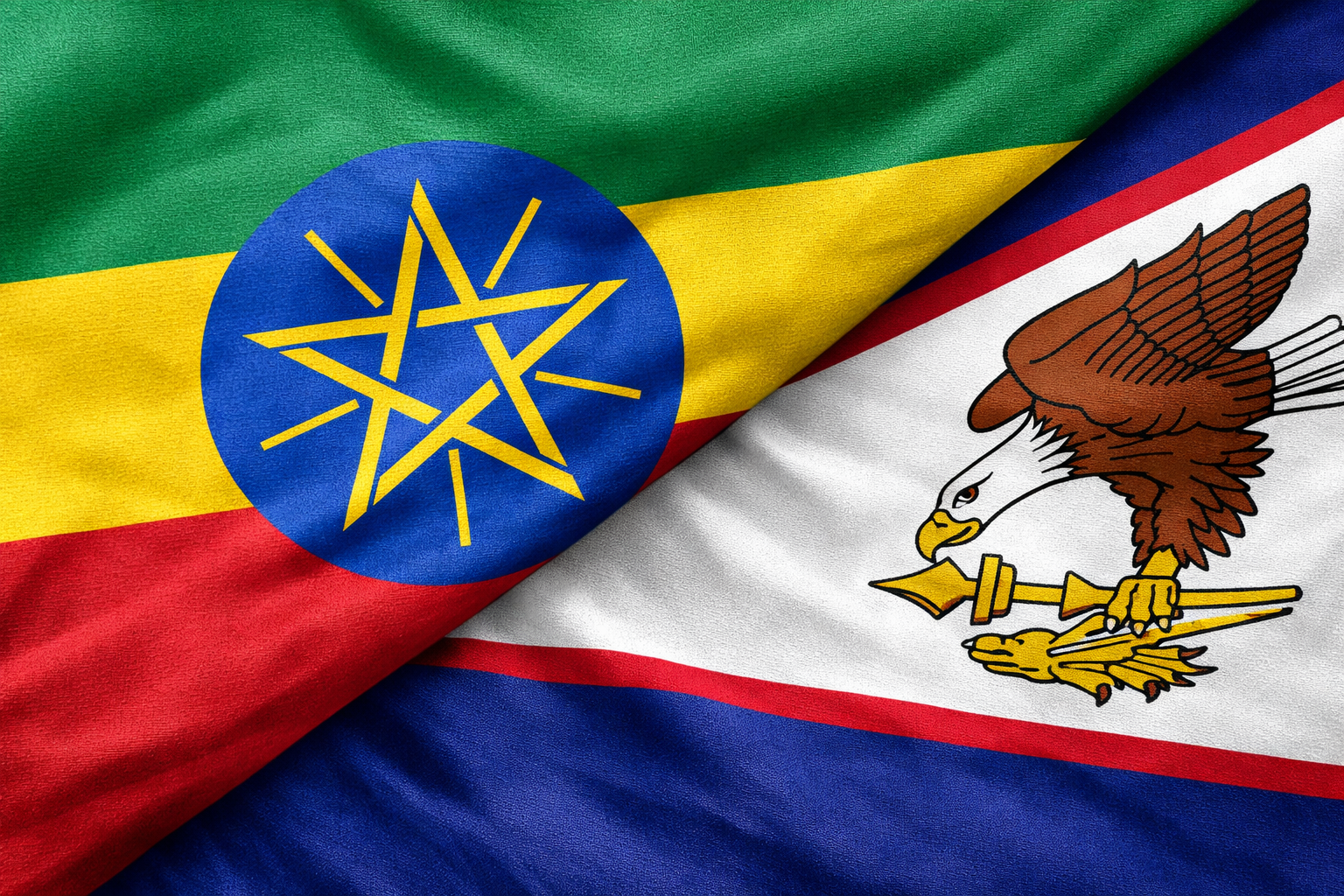 Flags Of Ethiopia And American Samoa