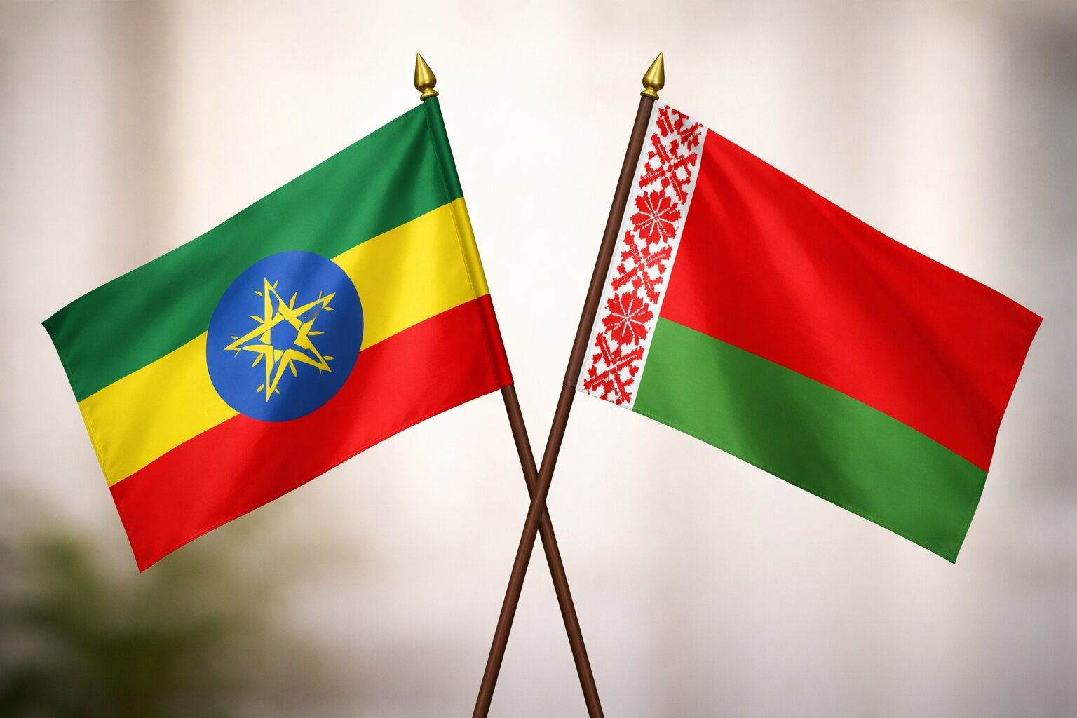 Flags Of Ethiopia And Belarus