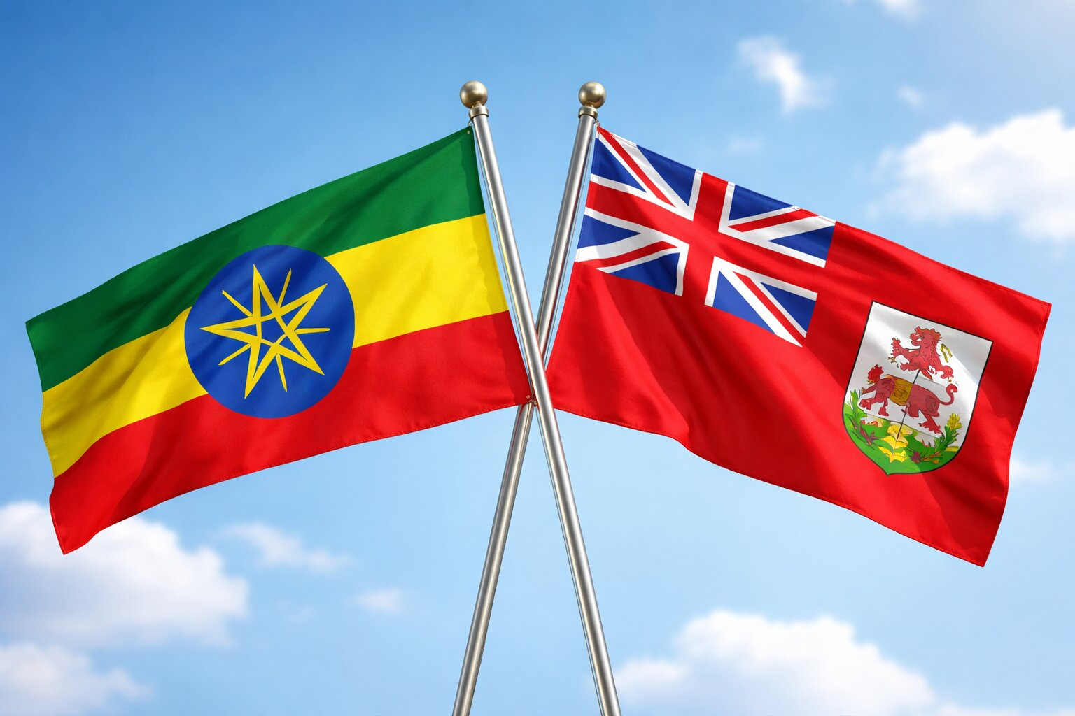 Flags Of Ethiopia And Bermuda