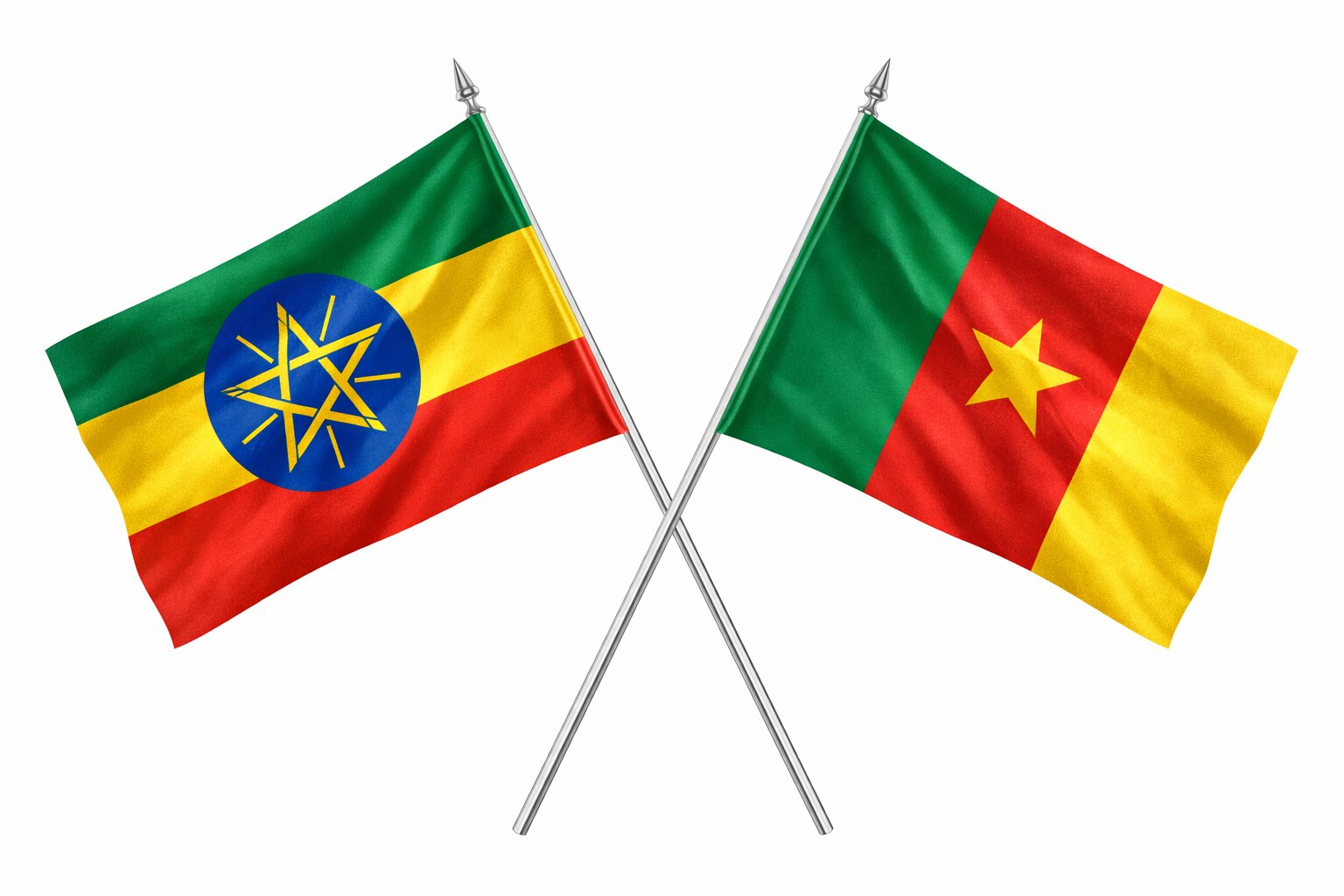 Flags Of Ethiopia And Cameroon