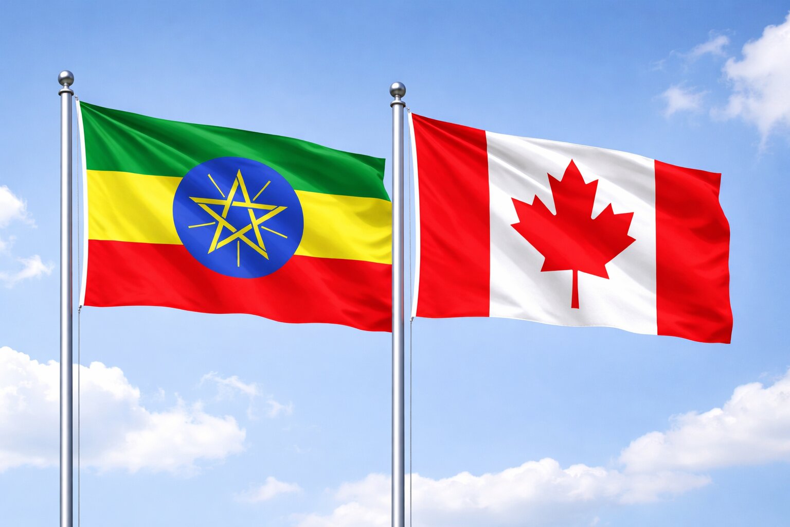 Flagg av Etiopia og Canada