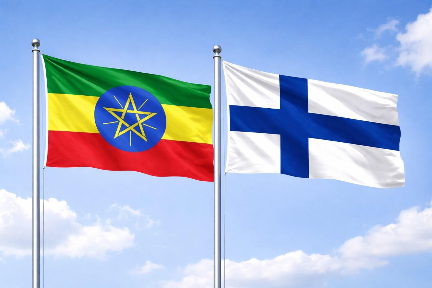 Flags Of Ethiopia And Finland