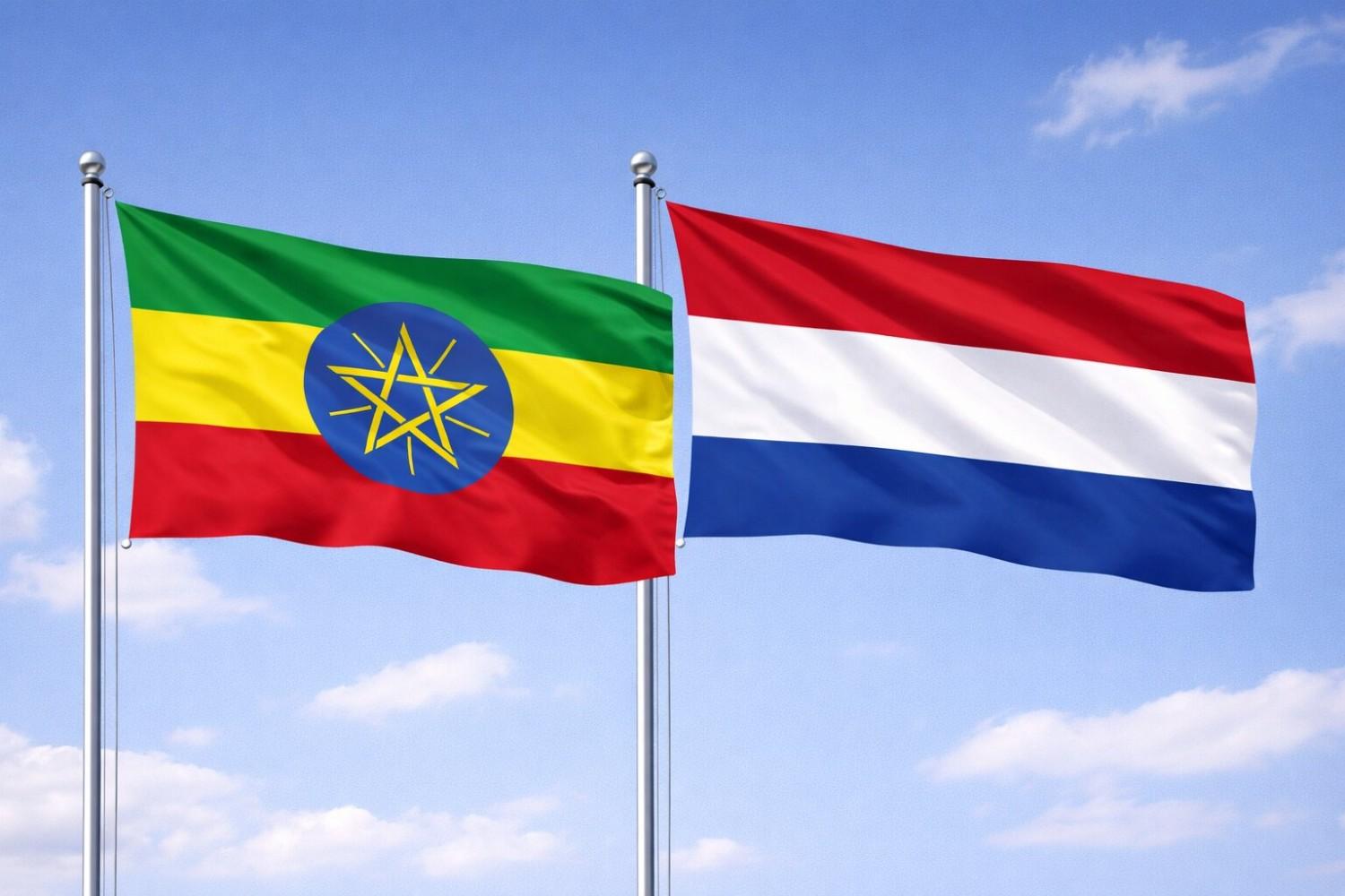 Flags Of Ethiopia And Netherlands