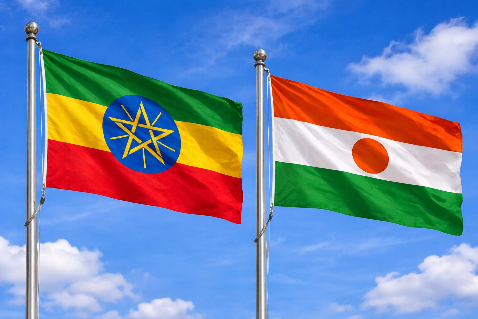 Flags Of Ethiopia And Niger