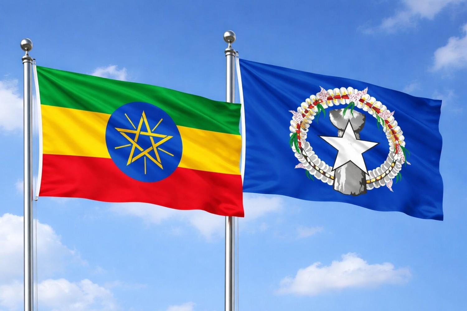 Flags Of Ethiopia And Northern Mariana Islands