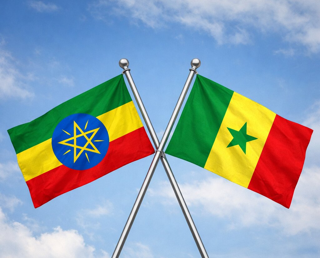 Flags Of Ethiopia And Senegal