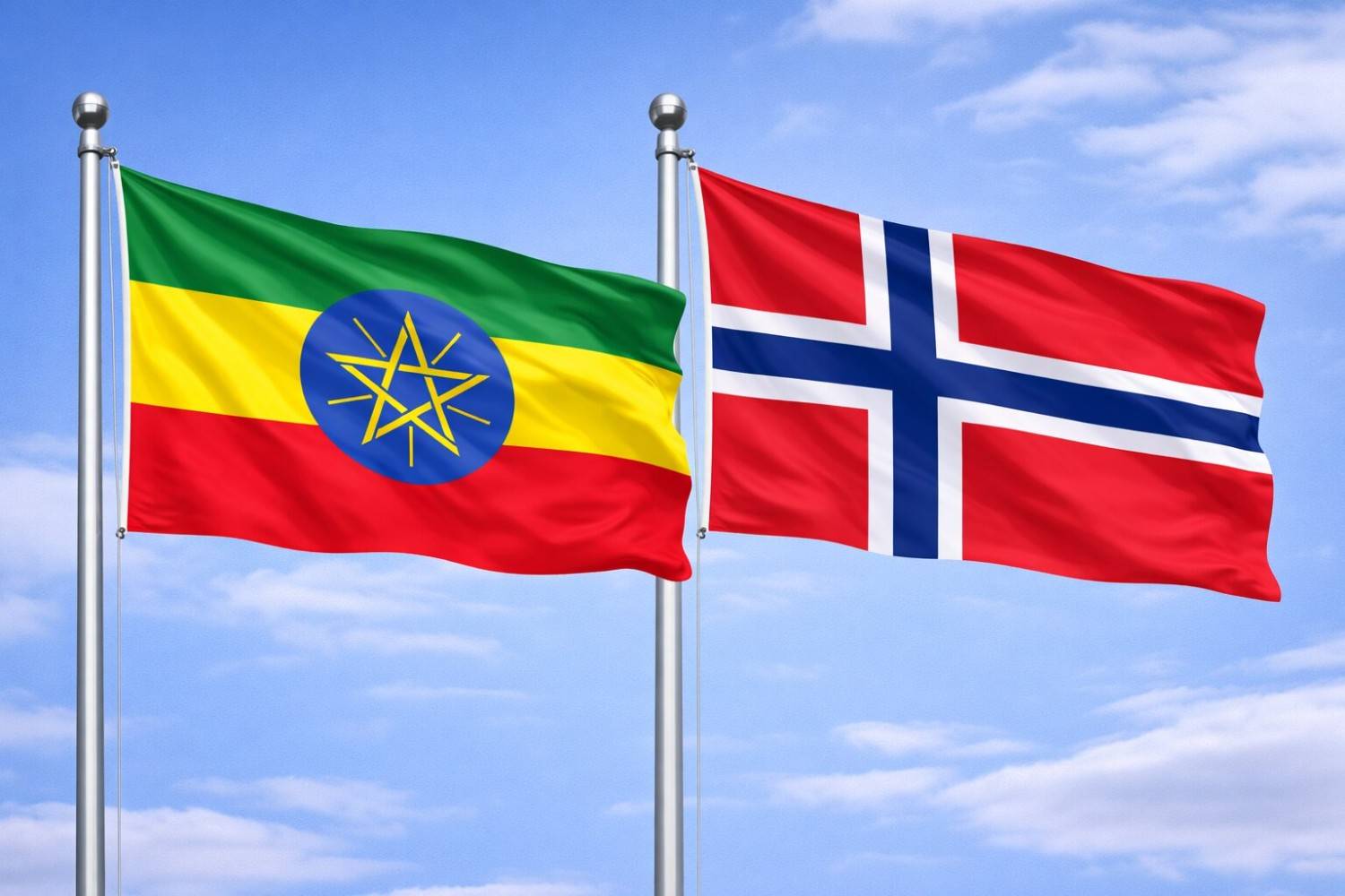 Flags Of Ethiopia And Svalbard
