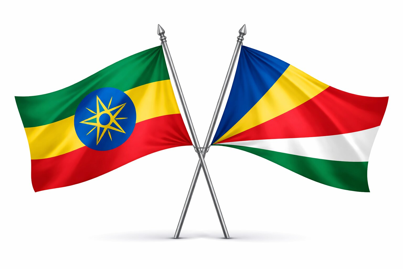 Flags Of Ethiopian And Seychelles