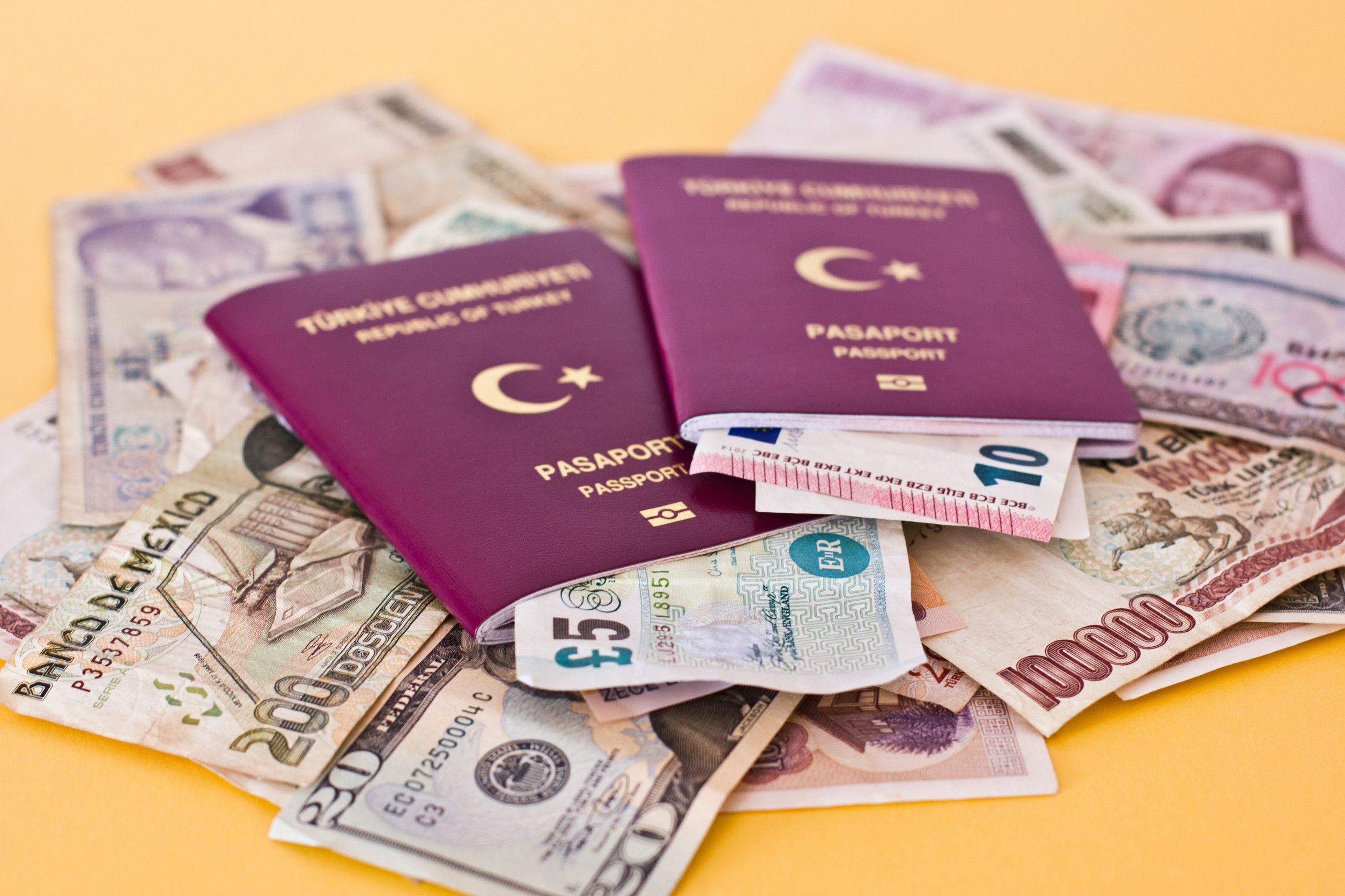 Utenlandske pass og penger fra europeiske land