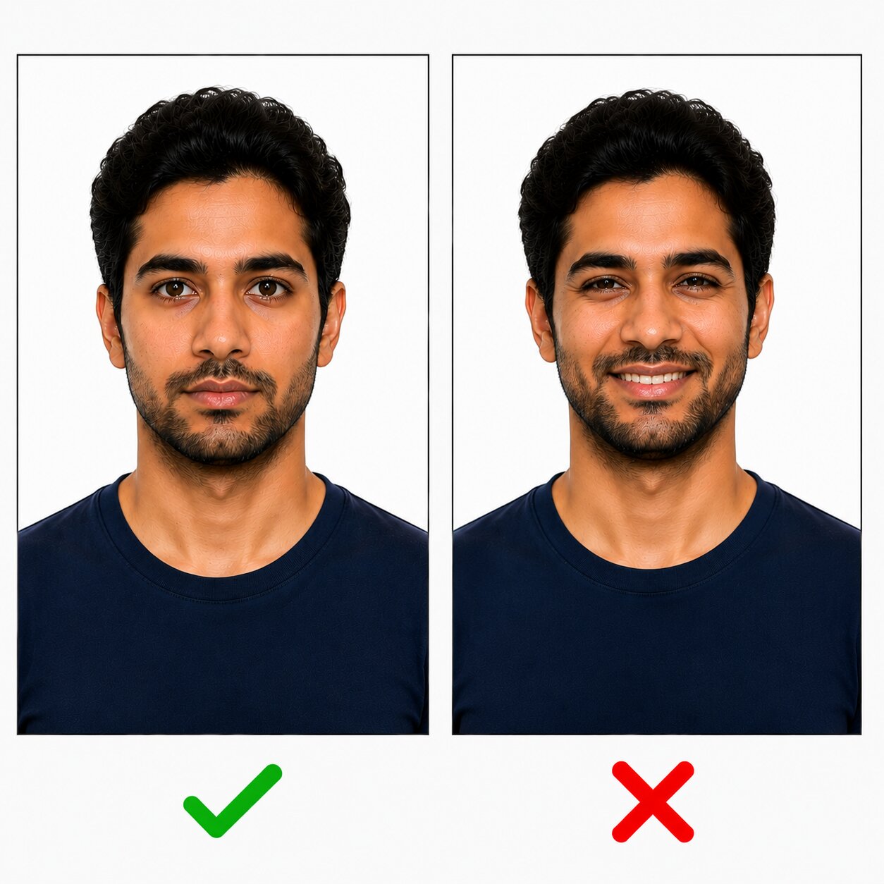 Unangemessener Gesichtsausdruck
