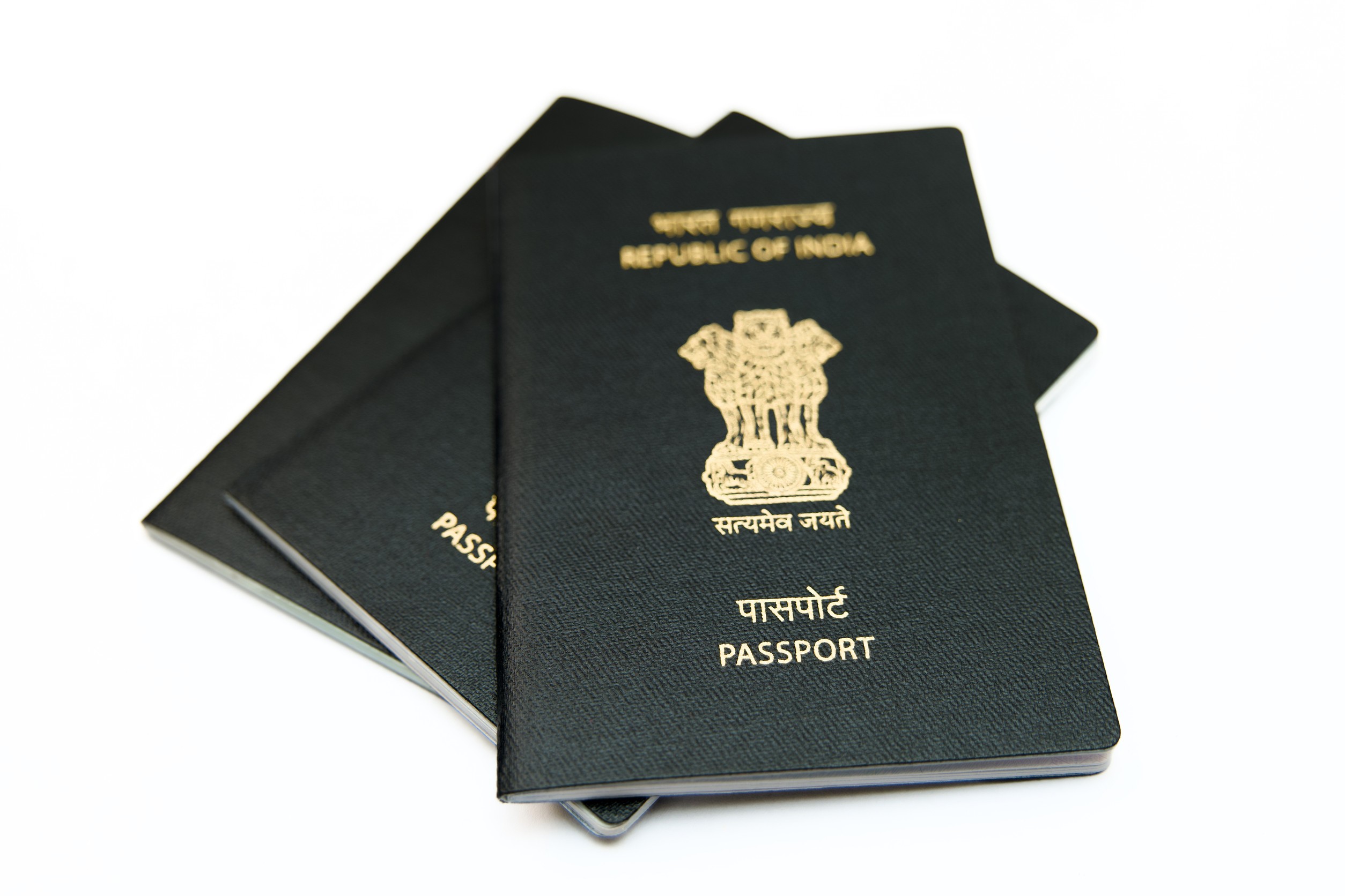 Indian Passport Isolated On White Background With Clipping Path
