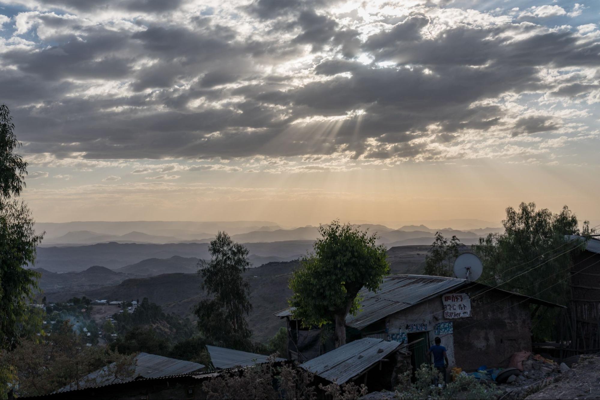 landscape in the highlands of Lalibela, Ethiopia, Africa