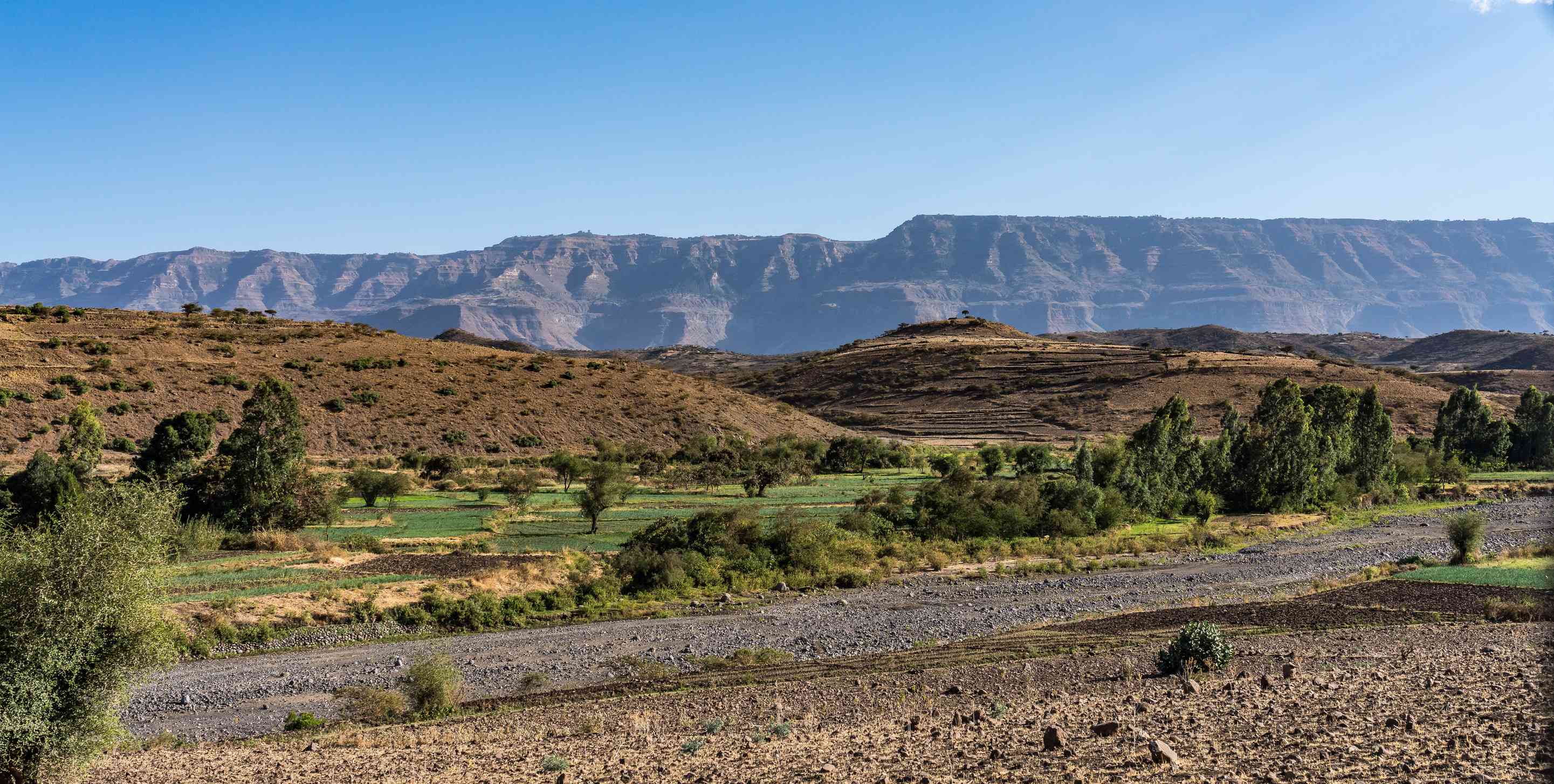 Paysage dans les hautes terres de Lalibela Ethiopie
