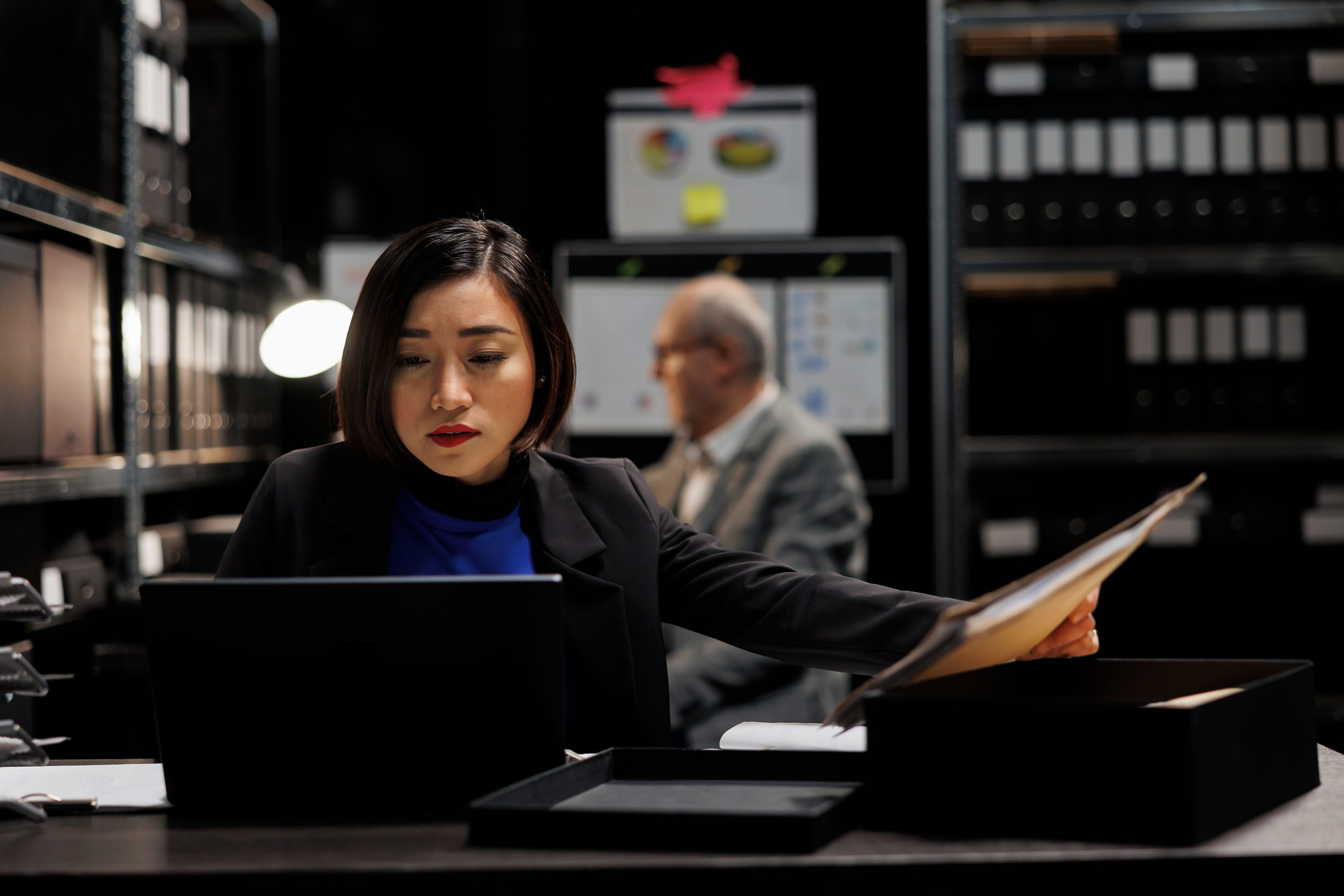 Professional handling of documents for an official task