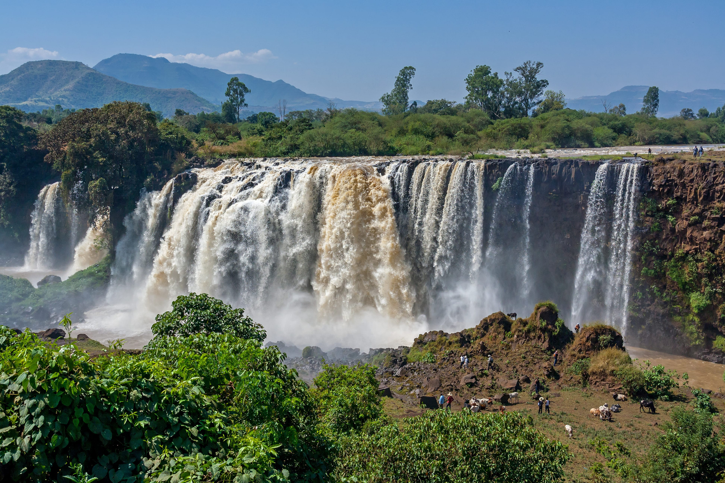 Raging Nile River scene in Ethiopia