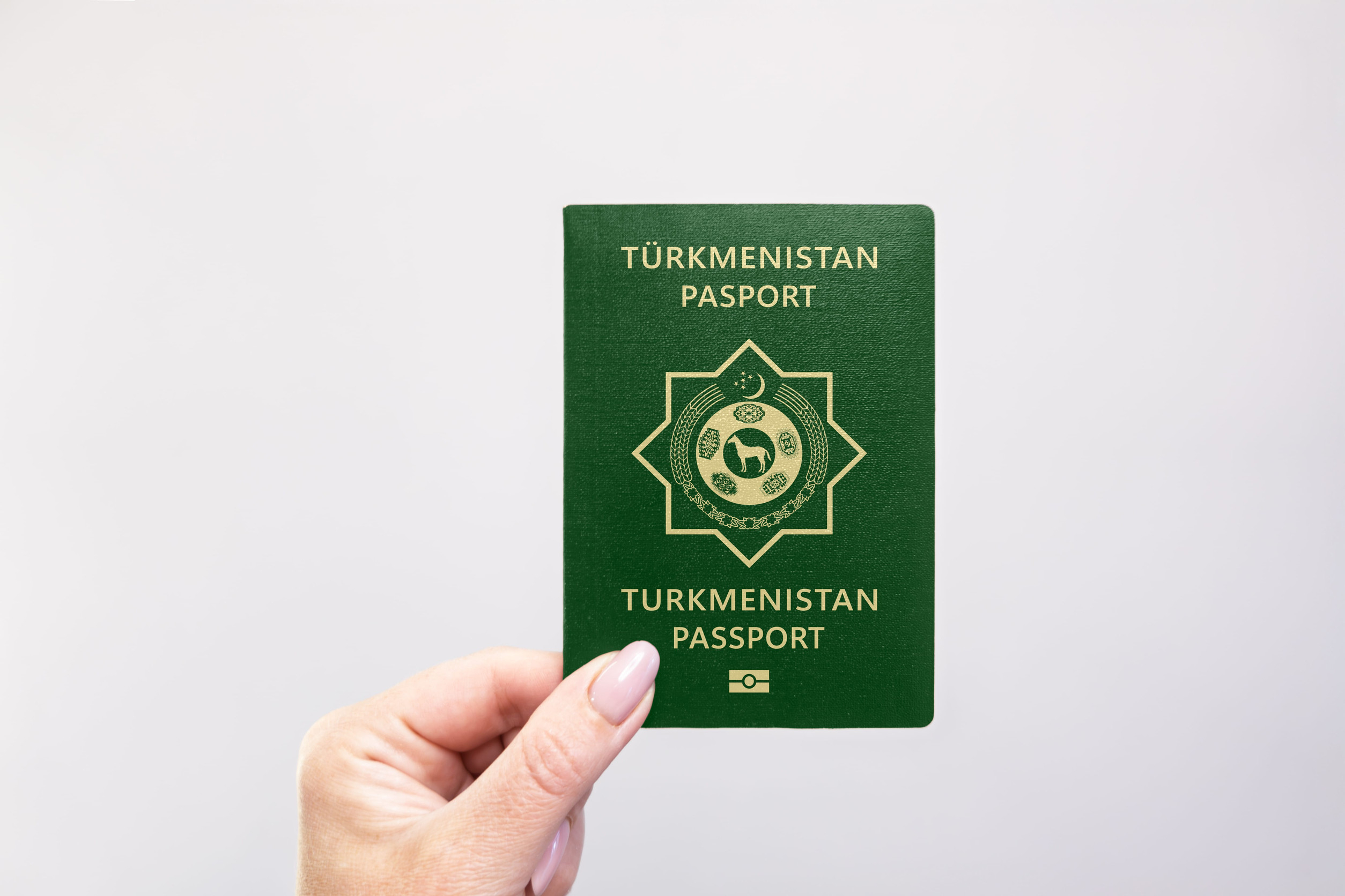 Turkmenistan Passport Held In Hand