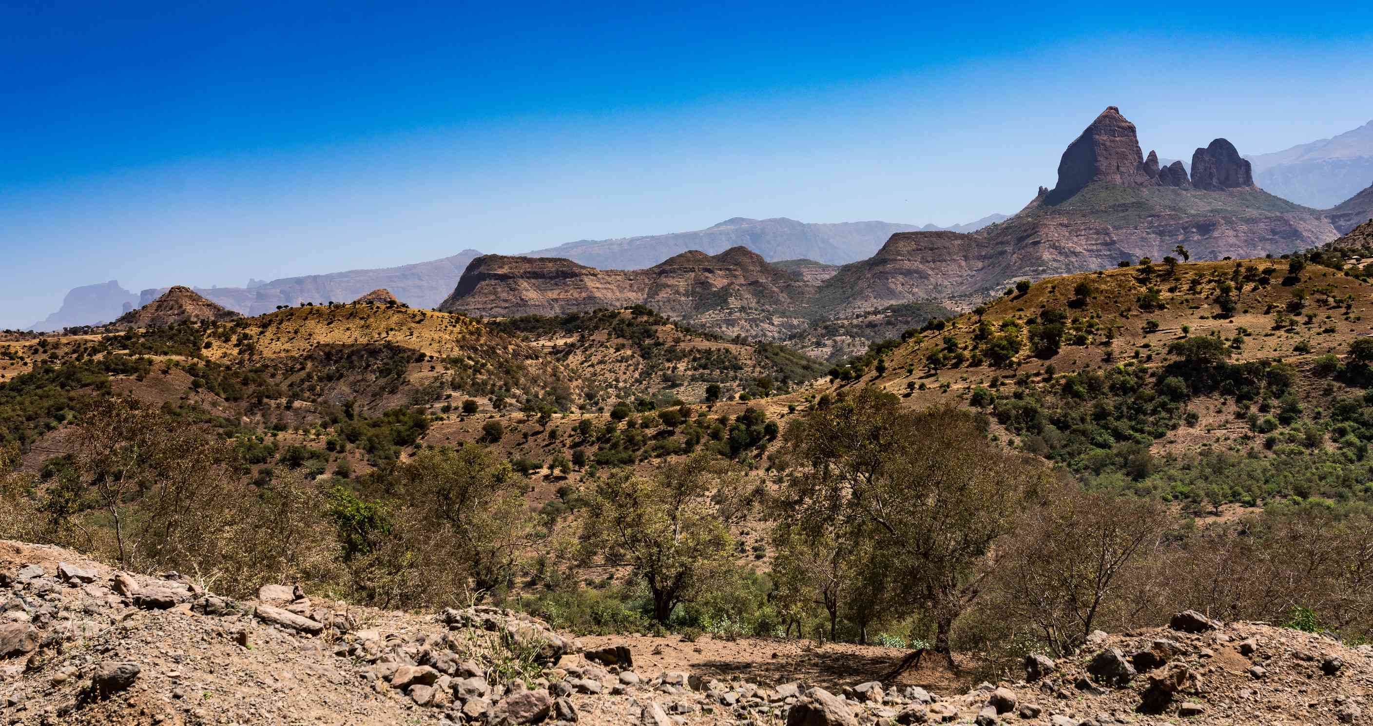 Vue du parc national des montagnes du Simien, dans le nord de l